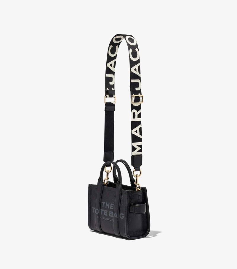 Akcesoria Do Toreb Damskie Marc Jacobs Thin Logo Webbing Paskiem Czarne Białe | 72GLMHSUR