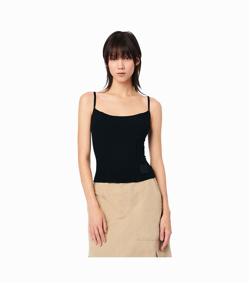 Bluzka Damskie Marc Jacobs Structured Camisole Czarne | 21GVMFTYI