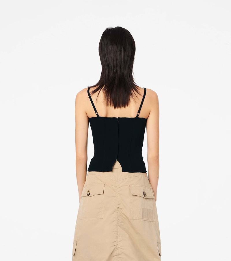 Bluzka Damskie Marc Jacobs Structured Camisole Czarne | 21GVMFTYI