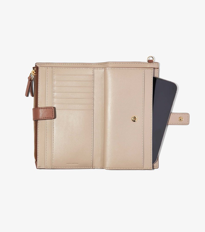 Duże Portfele Damskie Marc Jacobs J Marc Phone Wristlet Kawa | 49HIFWCQZ