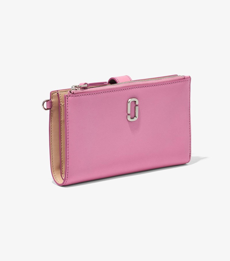 Duże Portfele Damskie Marc Jacobs J Marc Phone Wristlet Różowe | 62JCSXMUE