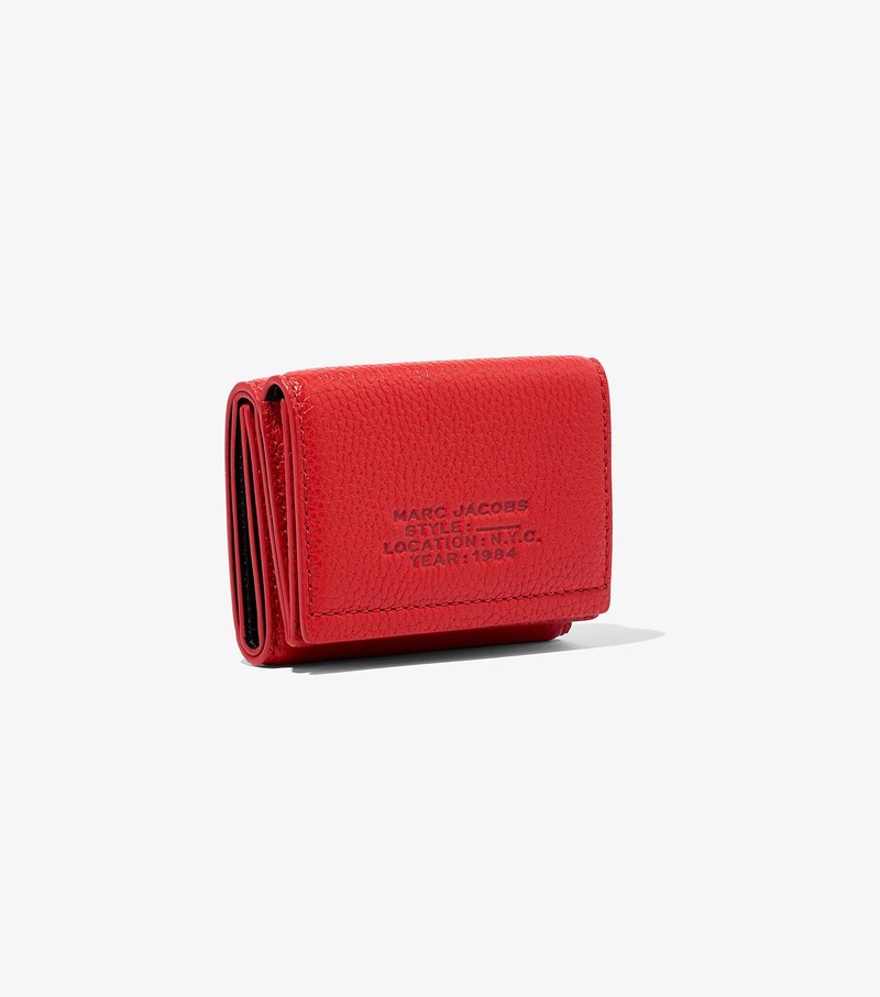 Duże Portfele Damskie Marc Jacobs Skórzane Medium Trifold Czerwone | 70HZEJVLK