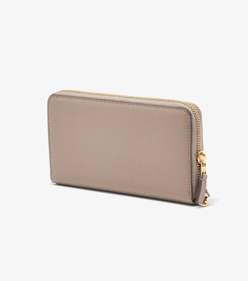 Duże Portfele Damskie Marc Jacobs Slim 84 Continental Wristlet Beżowe | 27UTWYGDR