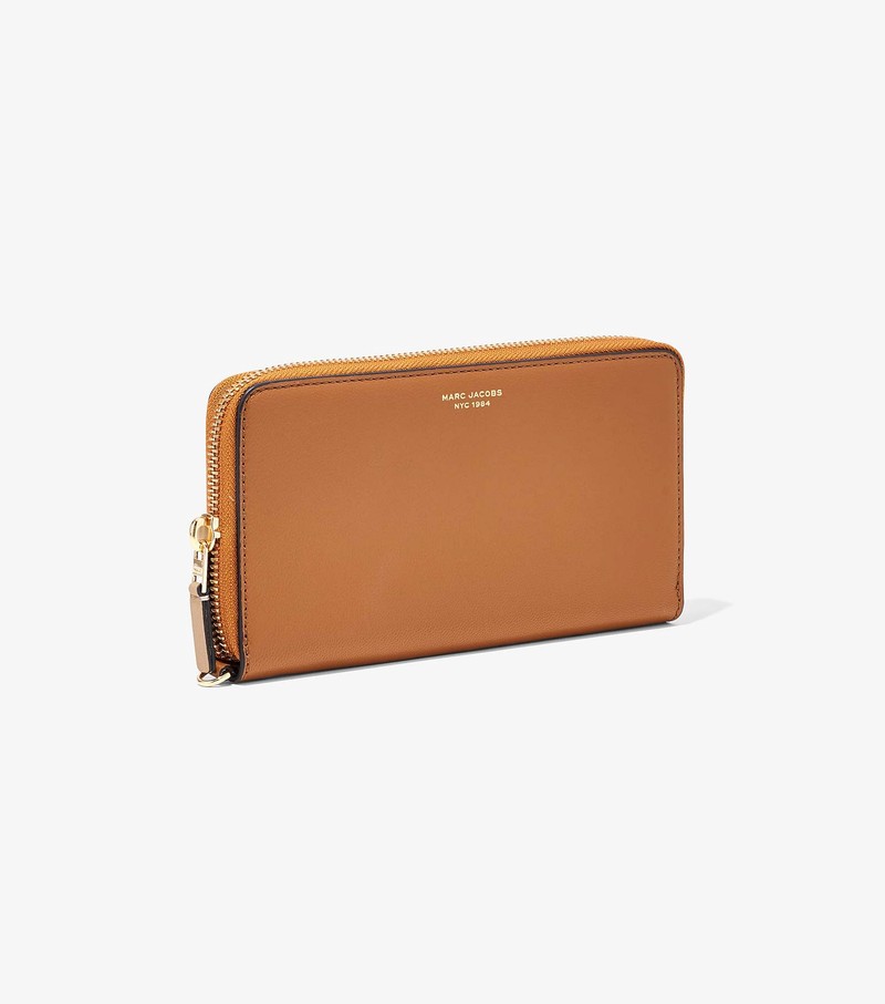 Duże Portfele Damskie Marc Jacobs Slim 84 Colorblock Continental Wristlet Pomarańczowe | 60QCIDKBV