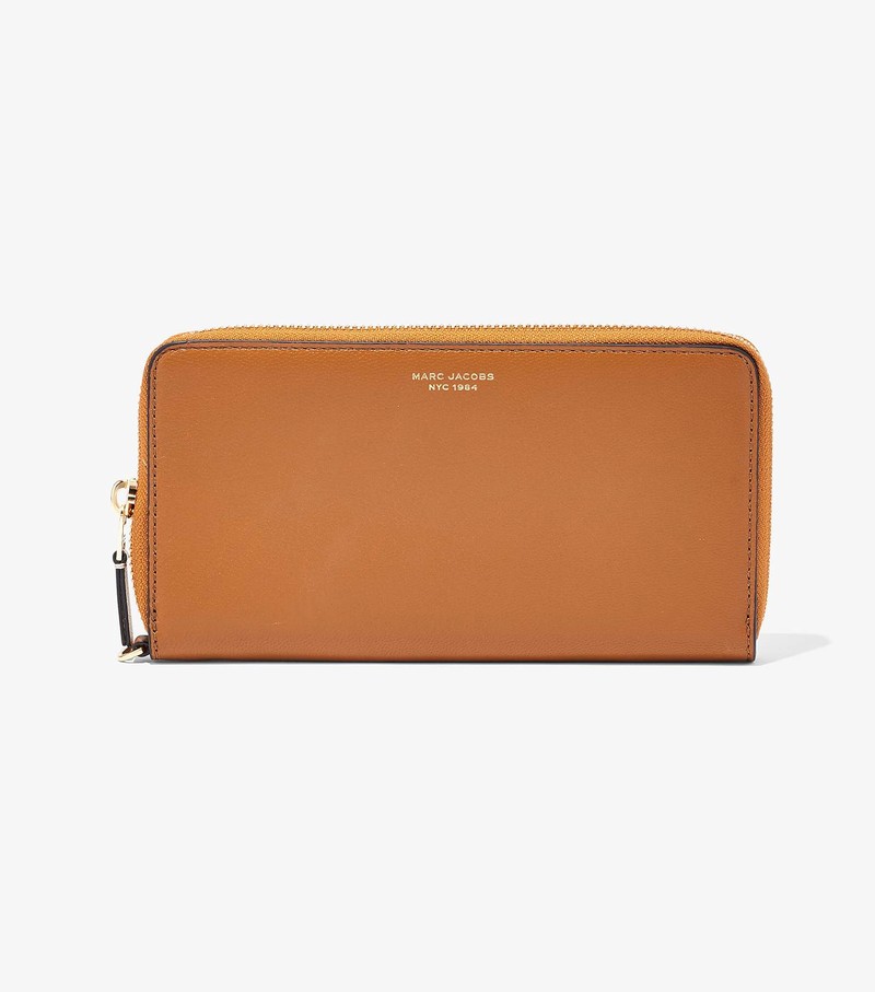 Duże Portfele Damskie Marc Jacobs Slim 84 Colorblock Continental Wristlet Pomarańczowe | 60QCIDKBV