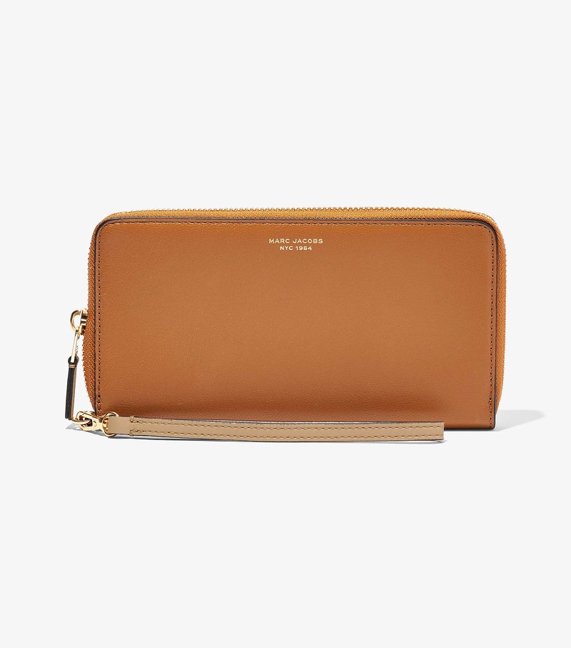 Duże Portfele Damskie Marc Jacobs Slim 84 Colorblock Continental Wristlet Pomarańczowe | 60QCIDKBV