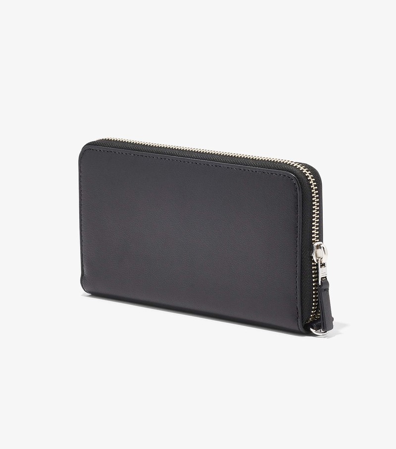 Duże Portfele Damskie Marc Jacobs Slim 84 Continental Wristlet Czarne | 72BMAJOYG