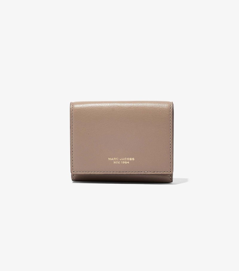 Duże Portfele Damskie Marc Jacobs Slim 84 Medium Trifold Beżowe | 94YKAVEUW