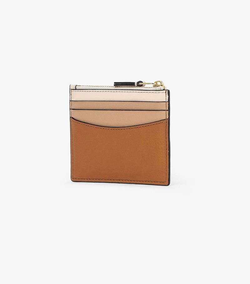 Etui Na Karty Damskie Marc Jacobs Slim 84 Colorblock Zip Brązowe | 15EHBARCX