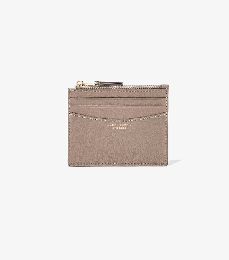 Etui Na Karty Damskie Marc Jacobs Slim 84 Zip Beżowe | 59AXNUSMR