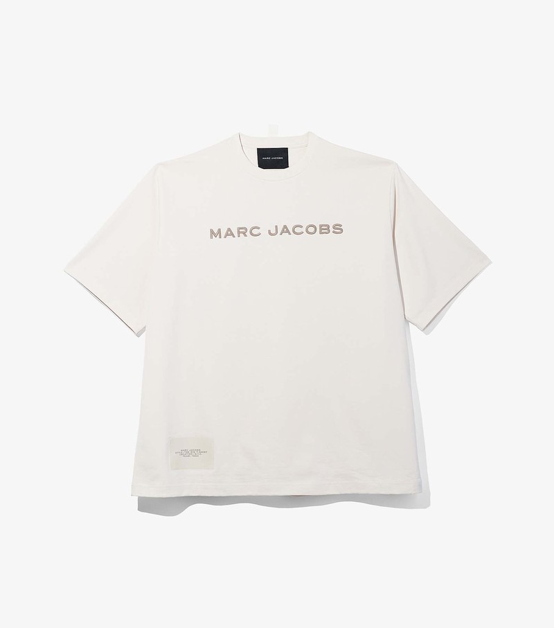 Koszulki Damskie Marc Jacobs Big Białe | 97DBKNYCR