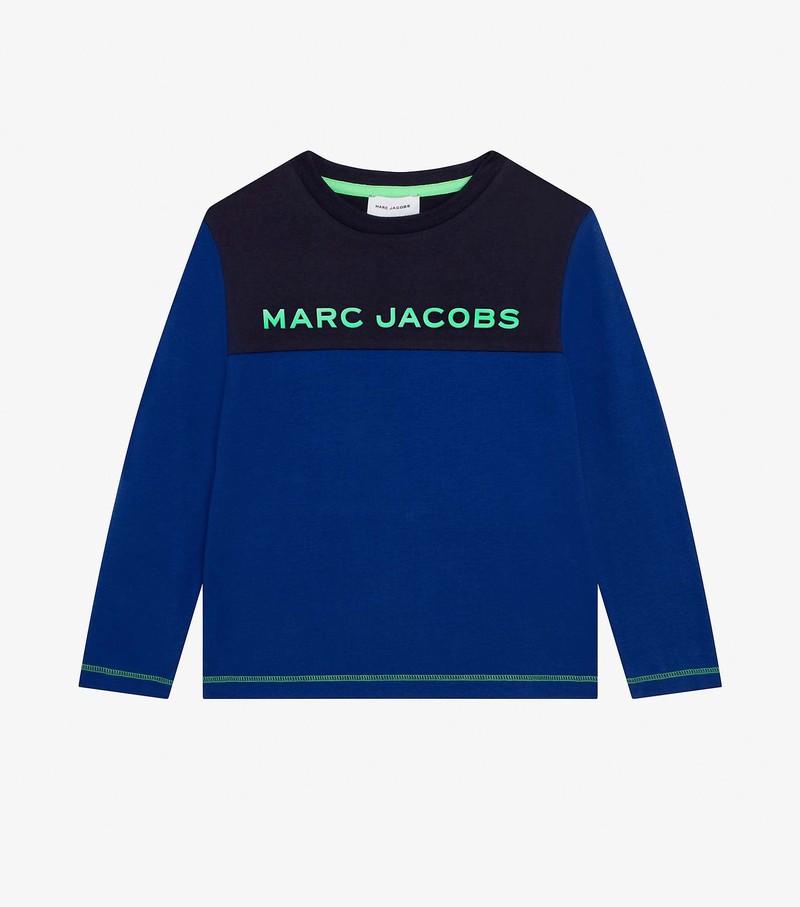 Koszulki Dziecięce Marc Jacobs Colorblock Longsleeve Granatowe Kolorowe | 15UBOZEJL