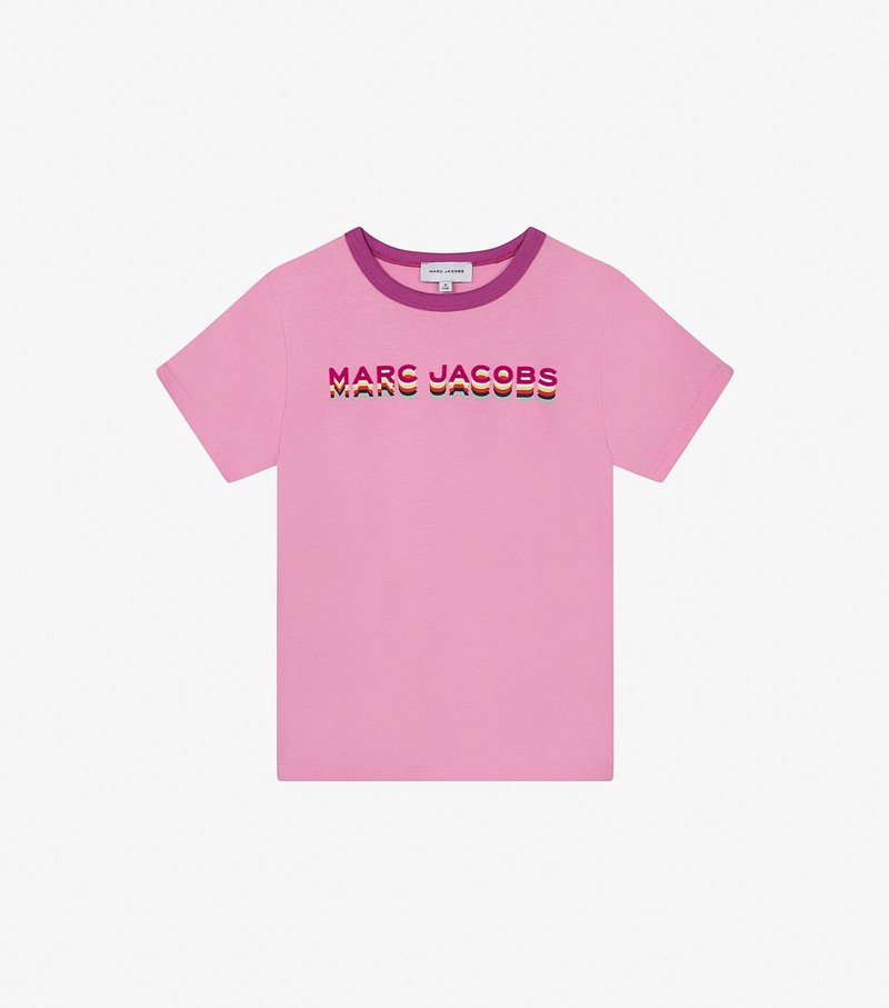 Koszulki Dziecięce Marc Jacobs Krótkie Sleeve Logo Różowe | 28LVCPAFJ