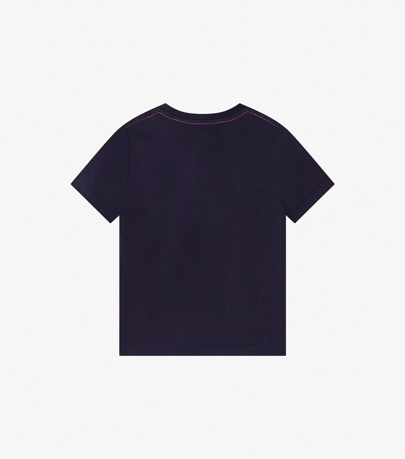 Koszulki Dziecięce Marc Jacobs Mj Tee With Logo Detail Granatowe Różowe | 83TUQAPWO