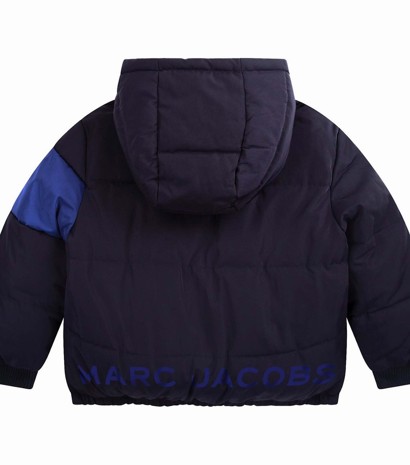 Kurtka Dziecięce Marc Jacobs Reversible Monogram Puffer Niebieskie Kolorowe | 47SAXMNDC