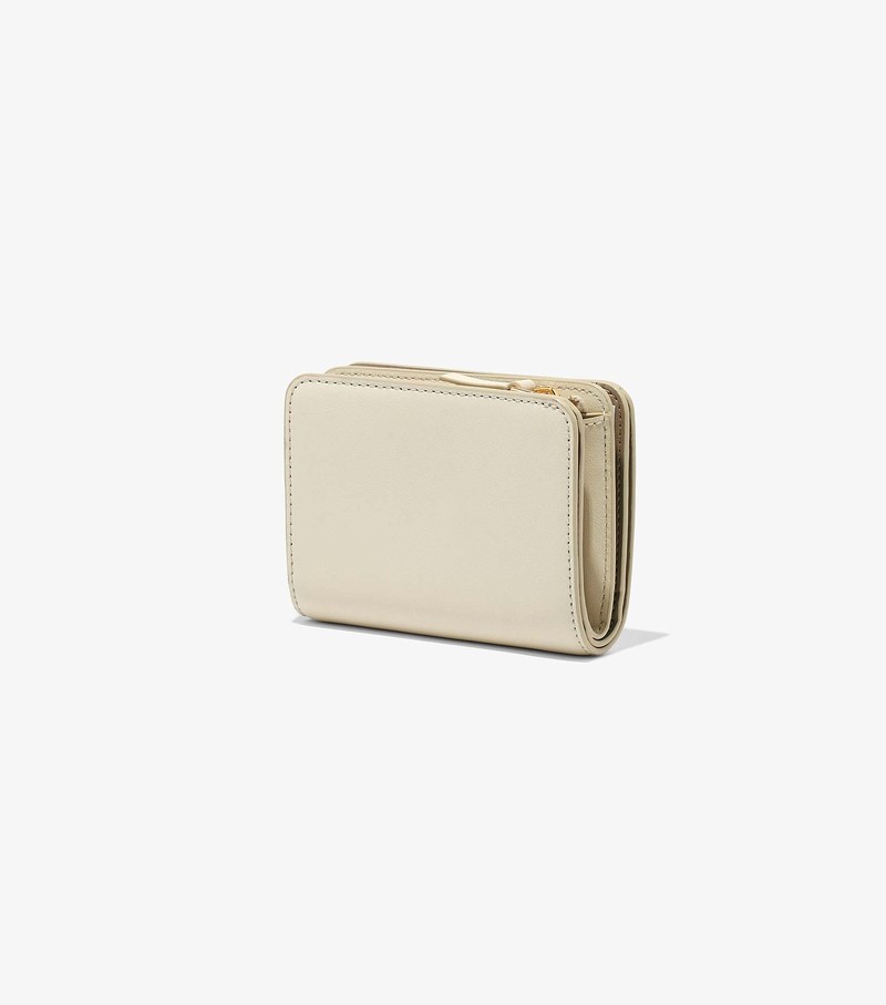 Małe Portfele Damskie Marc Jacobs J Marc Mini Compact Białe | 30VYFEHSN