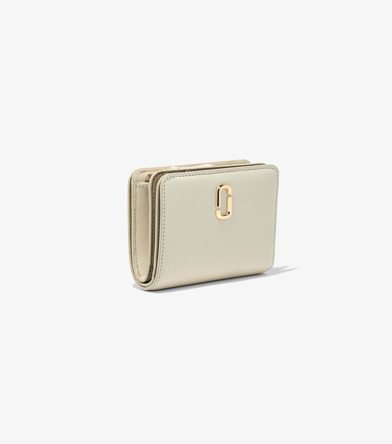 Małe Portfele Damskie Marc Jacobs J Marc Mini Compact Białe | 30VYFEHSN