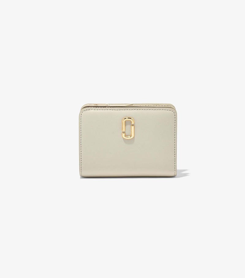 Małe Portfele Damskie Marc Jacobs J Marc Mini Compact Białe | 30VYFEHSN