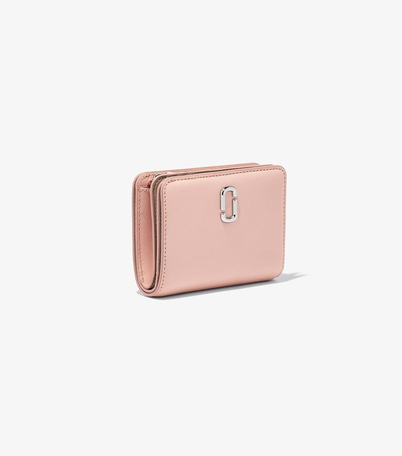 Małe Portfele Damskie Marc Jacobs J Marc Mini Compact Różowe | 51YHEJQGV