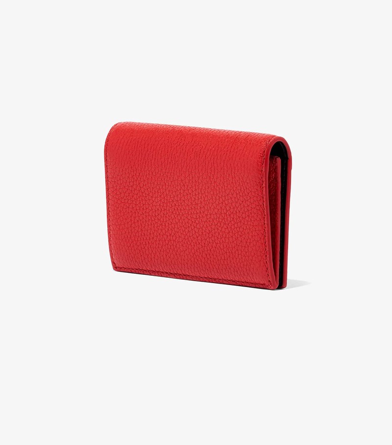 Małe Portfele Damskie Marc Jacobs Skórzane Small Bifold Czerwone | 68WSEZVYM