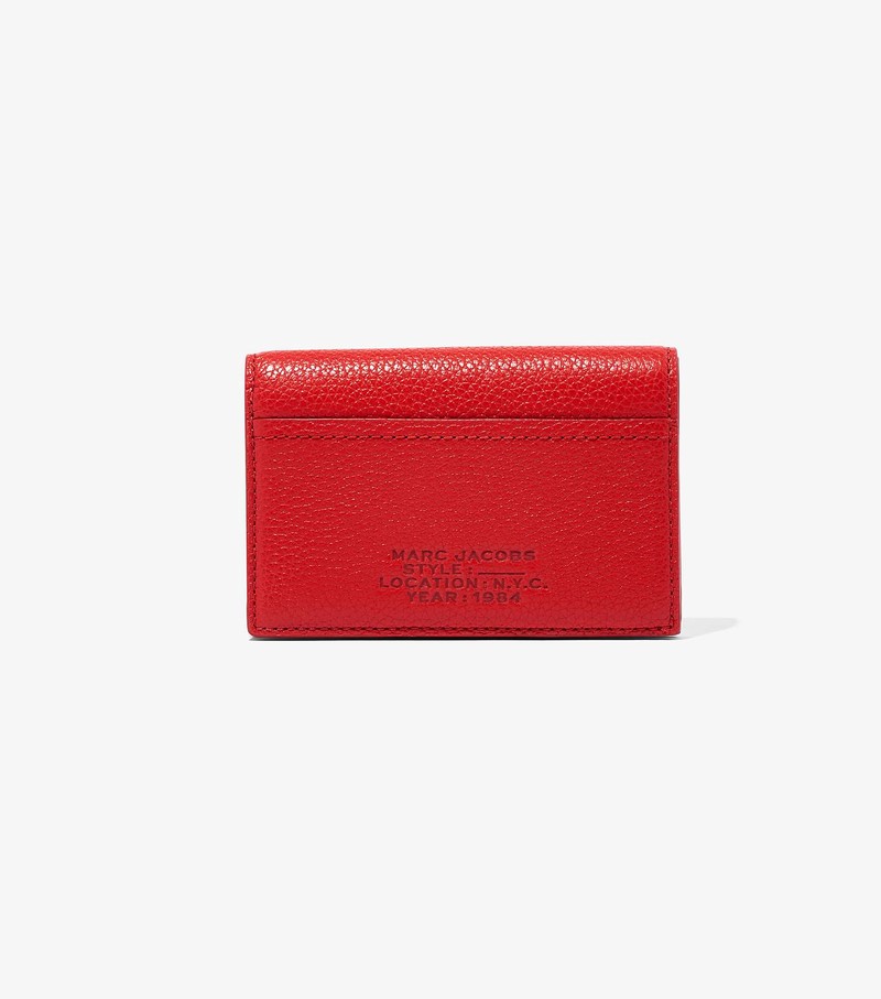 Małe Portfele Damskie Marc Jacobs Skórzane Small Bifold Czerwone | 68WSEZVYM