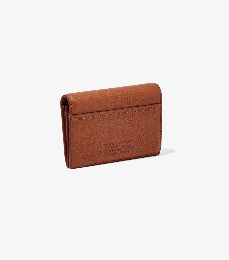 Małe Portfele Damskie Marc Jacobs Skórzane Small Bifold Brązowe | 96VPUYXSF