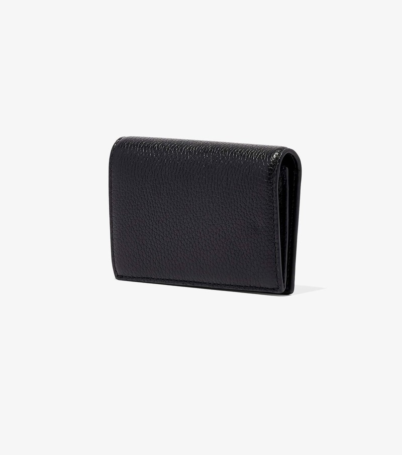 Małe Portfele Damskie Marc Jacobs Skórzane Small Bifold Czarne | 97UJSPBCO