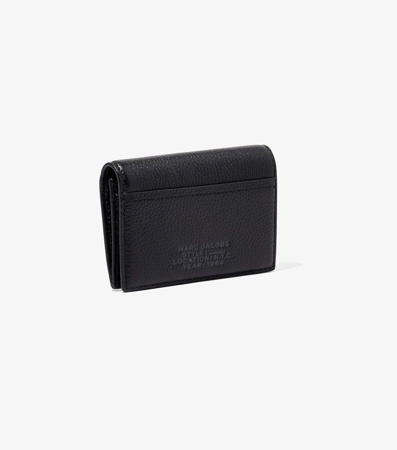 Małe Portfele Damskie Marc Jacobs Skórzane Small Bifold Czarne | 97UJSPBCO