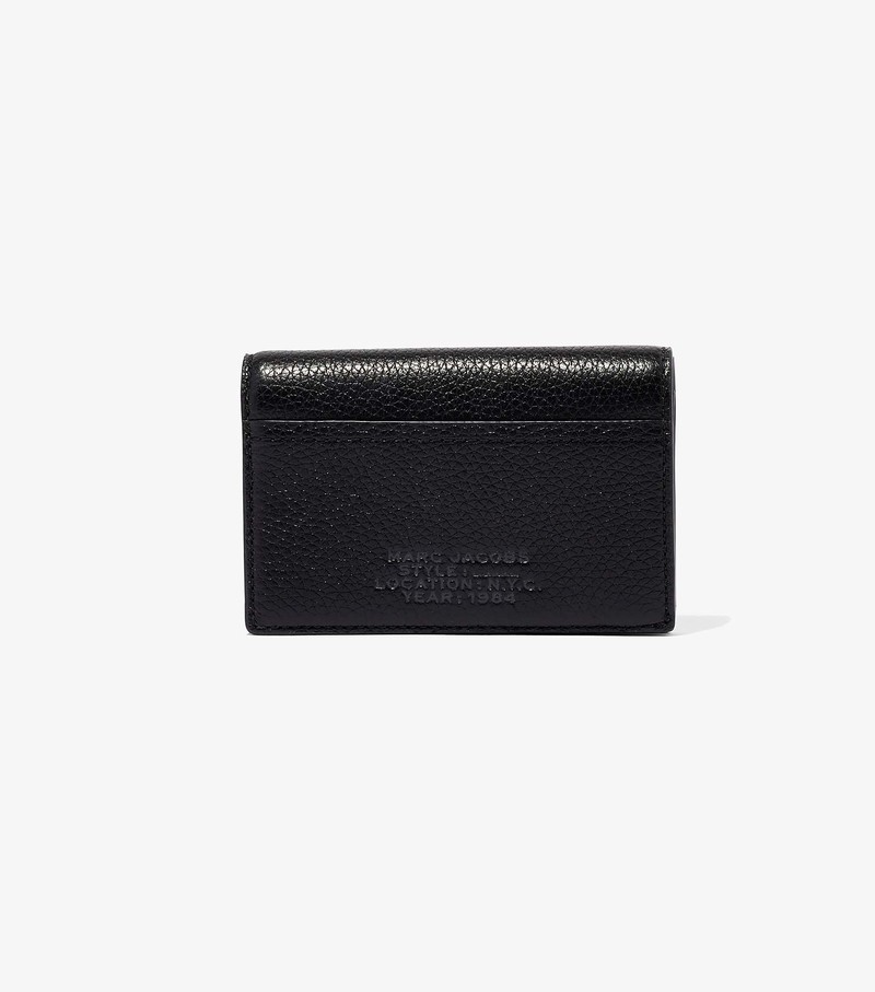 Małe Portfele Damskie Marc Jacobs Skórzane Small Bifold Czarne | 97UJSPBCO