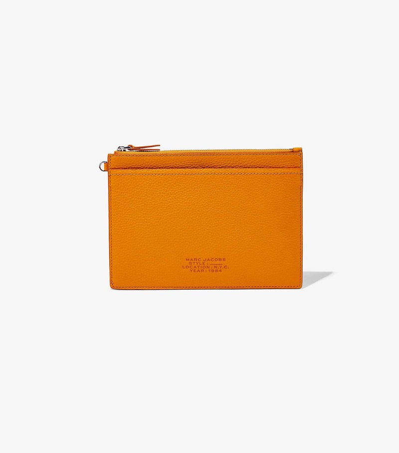 Małe Portfele Damskie Marc Jacobs Skórzane Small Wristlet Pomarańczowe | 97UNYLEMD