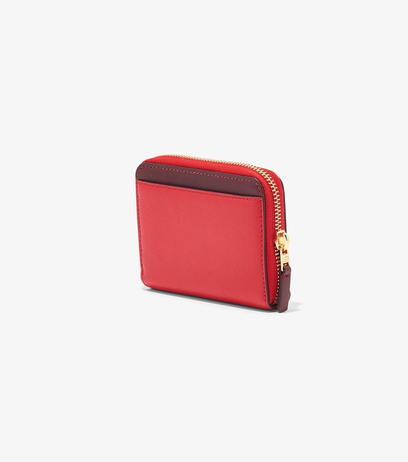 Małe Portfele Damskie Marc Jacobs Slim 84 Colorblock Zip Around Czerwone | 08DCVYWSL