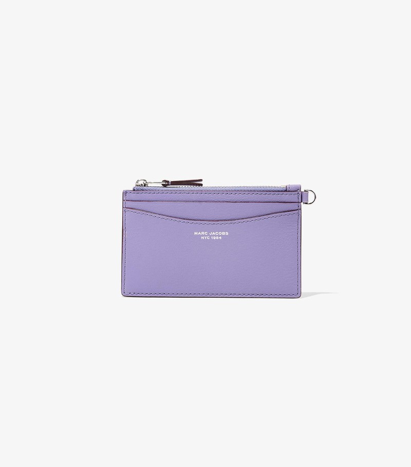 Małe Portfele Damskie Marc Jacobs Slim 84 Top Zip Wristlet Fioletowe | 13WSUIZTB