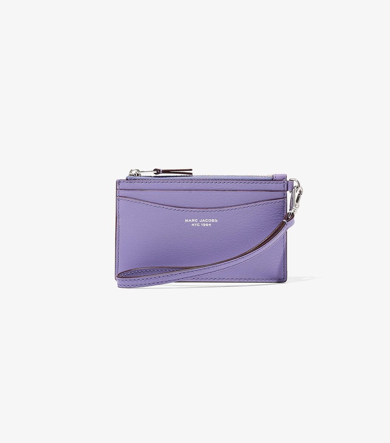 Małe Portfele Damskie Marc Jacobs Slim 84 Top Zip Wristlet Fioletowe | 13WSUIZTB