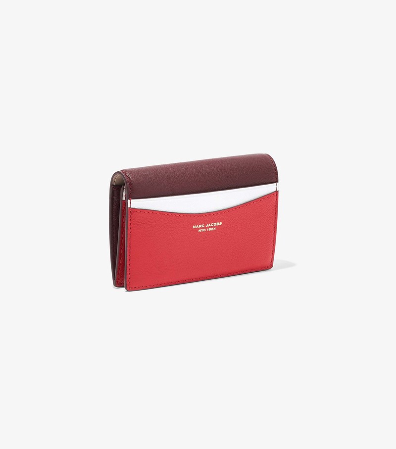 Małe Portfele Damskie Marc Jacobs Slim 84 Colorblock Bifold Czerwone | 20OQGRYEU