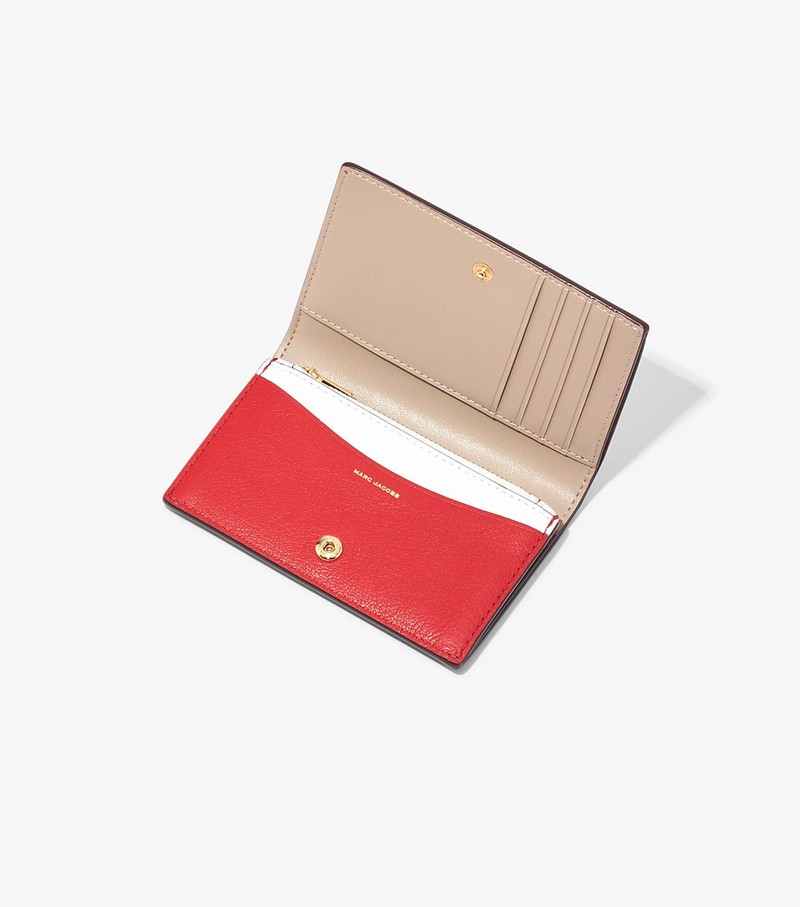 Małe Portfele Damskie Marc Jacobs Slim 84 Colorblock Bifold Czerwone | 20OQGRYEU