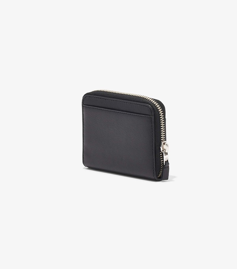 Małe Portfele Damskie Marc Jacobs Slim 84 Zip Around Czarne | 25MNDWAKE