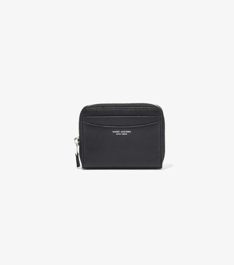 Małe Portfele Damskie Marc Jacobs Slim 84 Zip Around Czarne | 25MNDWAKE