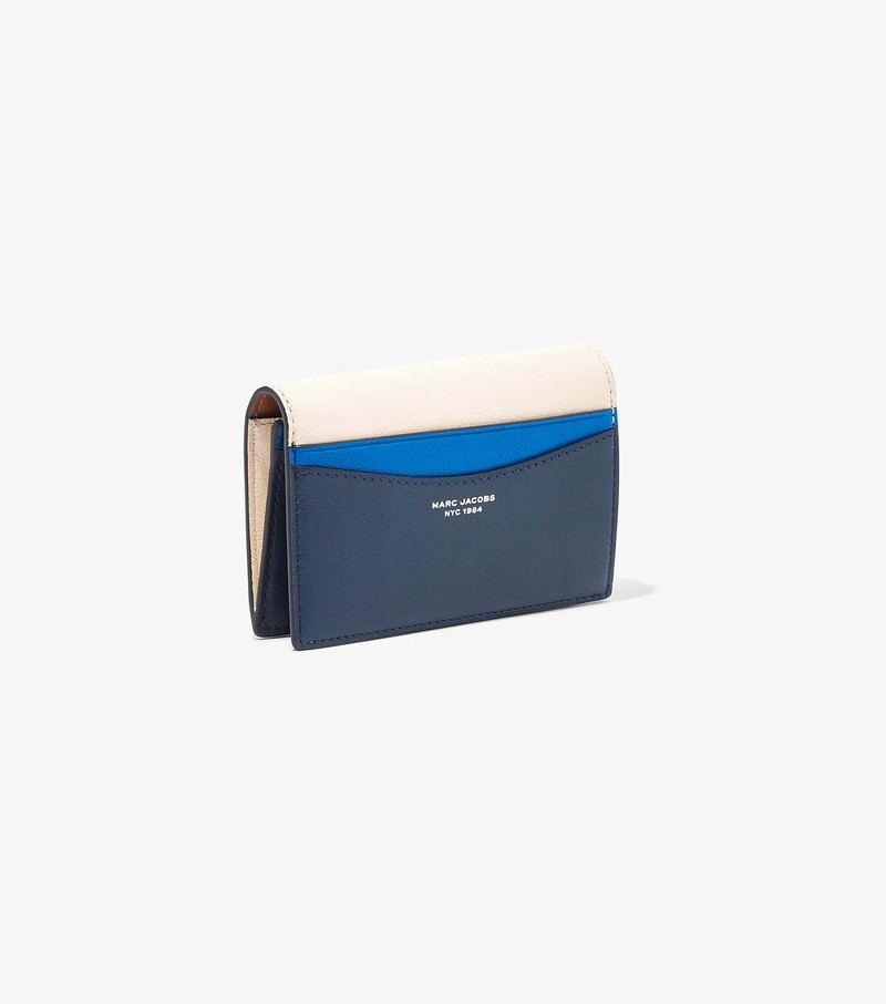 Małe Portfele Damskie Marc Jacobs Slim 84 Colorblock Bifold Niebieskie | 93IHYDOEZ