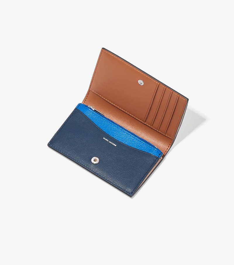 Małe Portfele Damskie Marc Jacobs Slim 84 Colorblock Bifold Niebieskie | 93IHYDOEZ