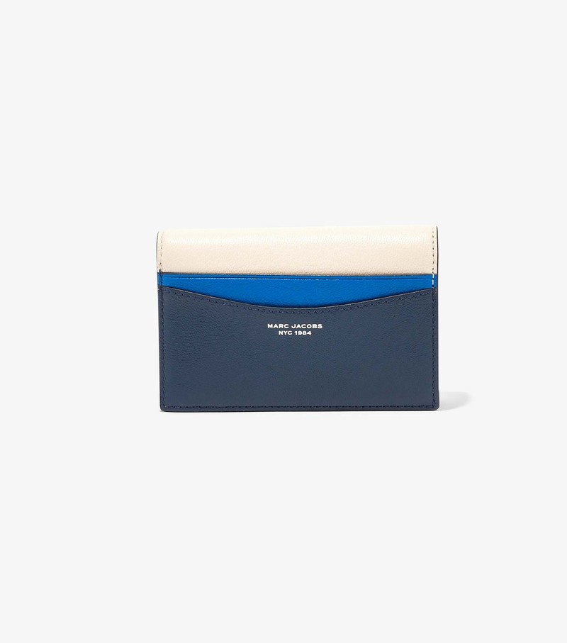 Małe Portfele Damskie Marc Jacobs Slim 84 Colorblock Bifold Niebieskie | 93IHYDOEZ