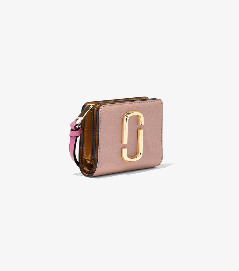 Małe Portfele Damskie Marc Jacobs Snapshot Mini Compact Różowe Kolorowe | 04BQPKUNJ