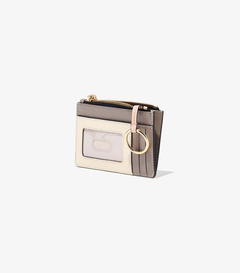 Małe Portfele Damskie Marc Jacobs Snapshot Top Zip Multi Białe | 48ZWLKFIN