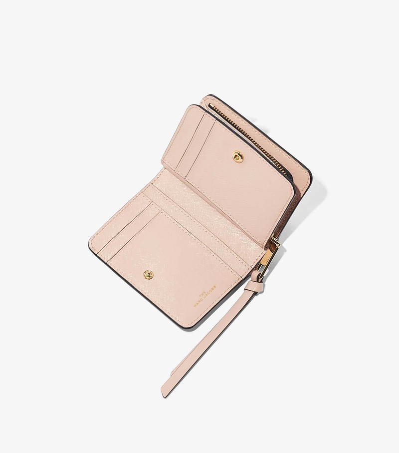 Małe Portfele Damskie Marc Jacobs Snapshot Mini Compact Białe | 52OJRPHMX