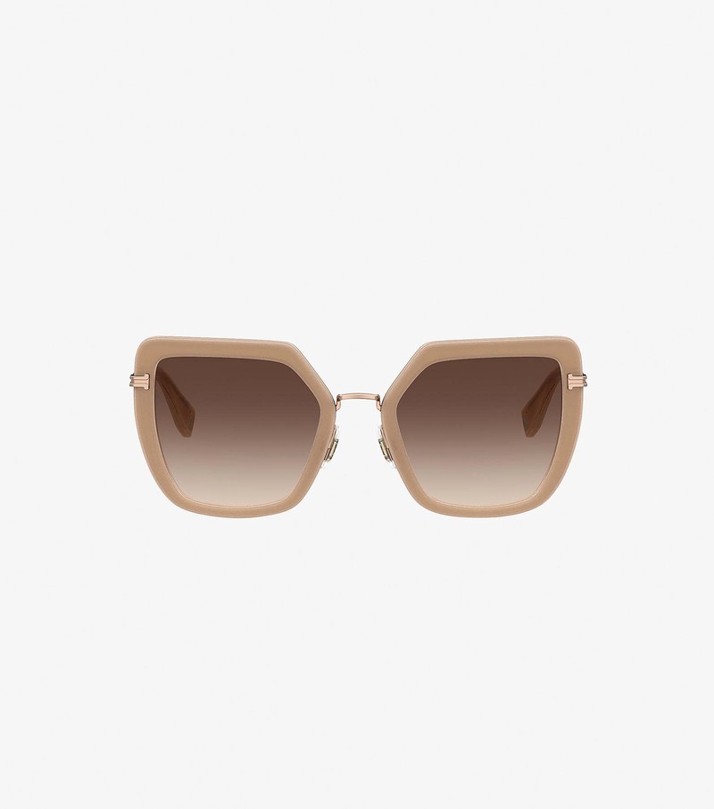 Okulary Słoneczne Damskie Marc Jacobs Icon Oversized Butterfly Złote | 08GPNLHJI