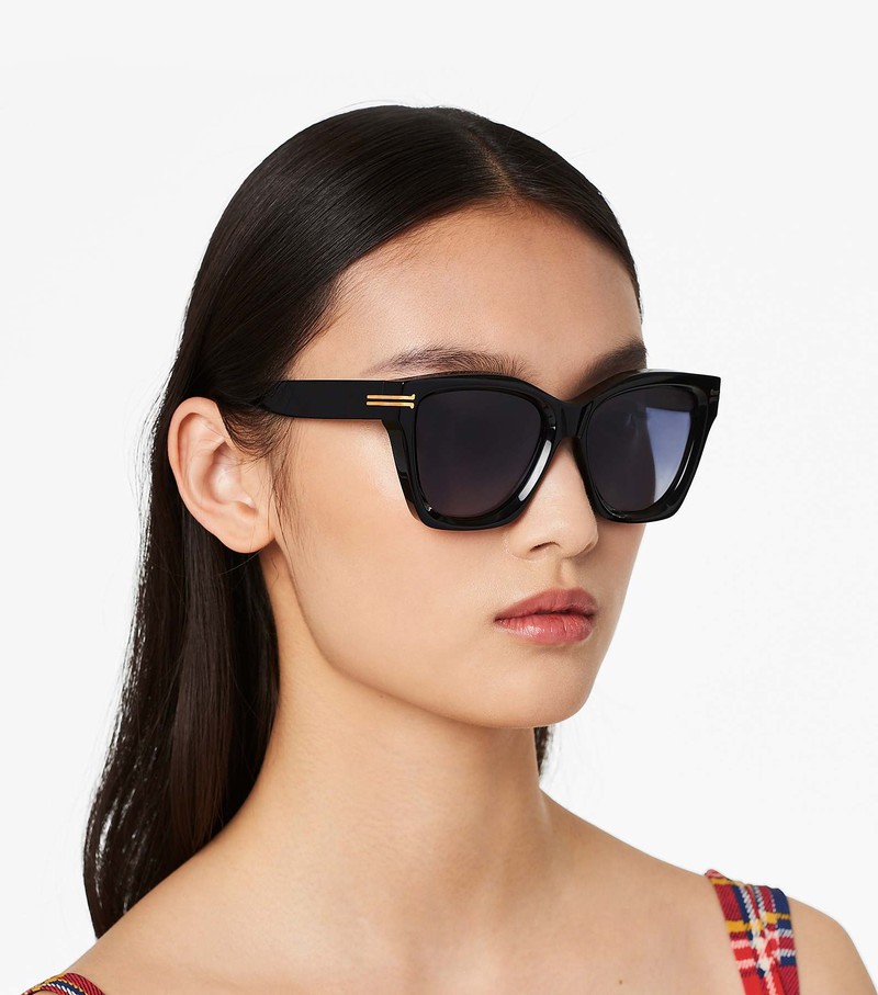 Okulary Słoneczne Damskie Marc Jacobs Icon Edge Oversized Square Czarne | 27UNQXGAI