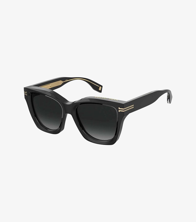 Okulary Słoneczne Damskie Marc Jacobs Icon Edge Oversized Square Czarne | 27UNQXGAI