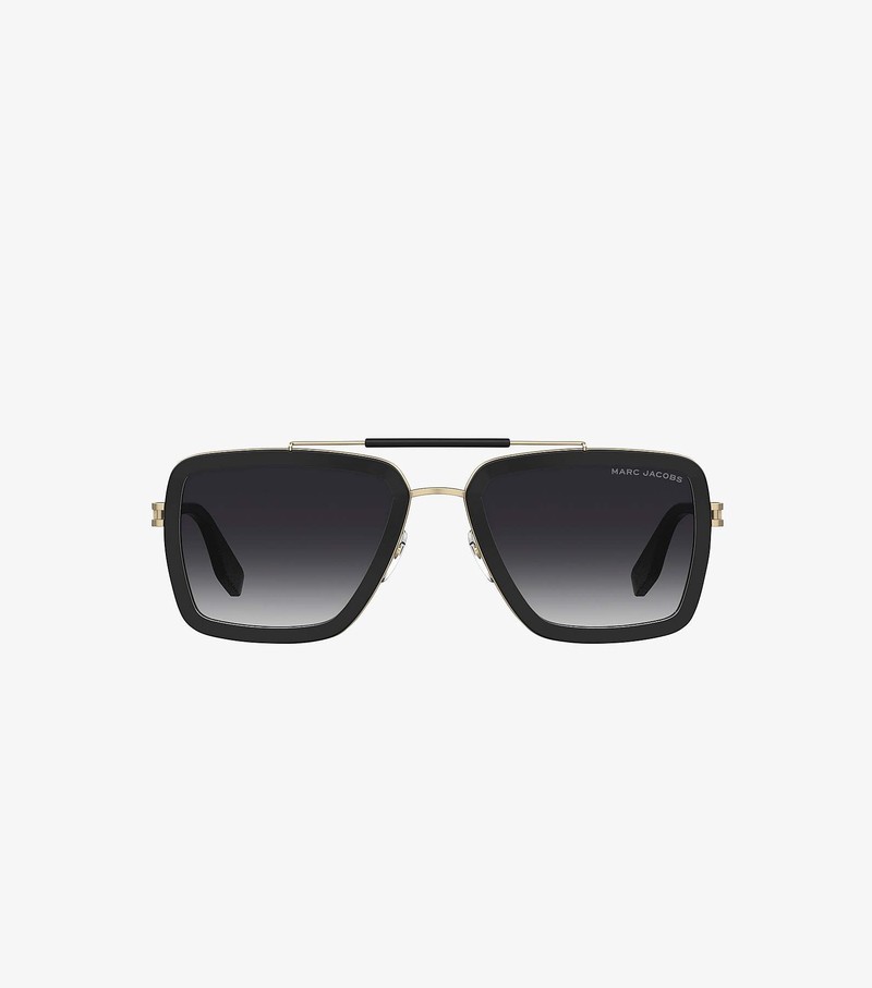 Okulary Słoneczne Damskie Marc Jacobs Icon Square Pilot Czarne | 82JDCMQVG