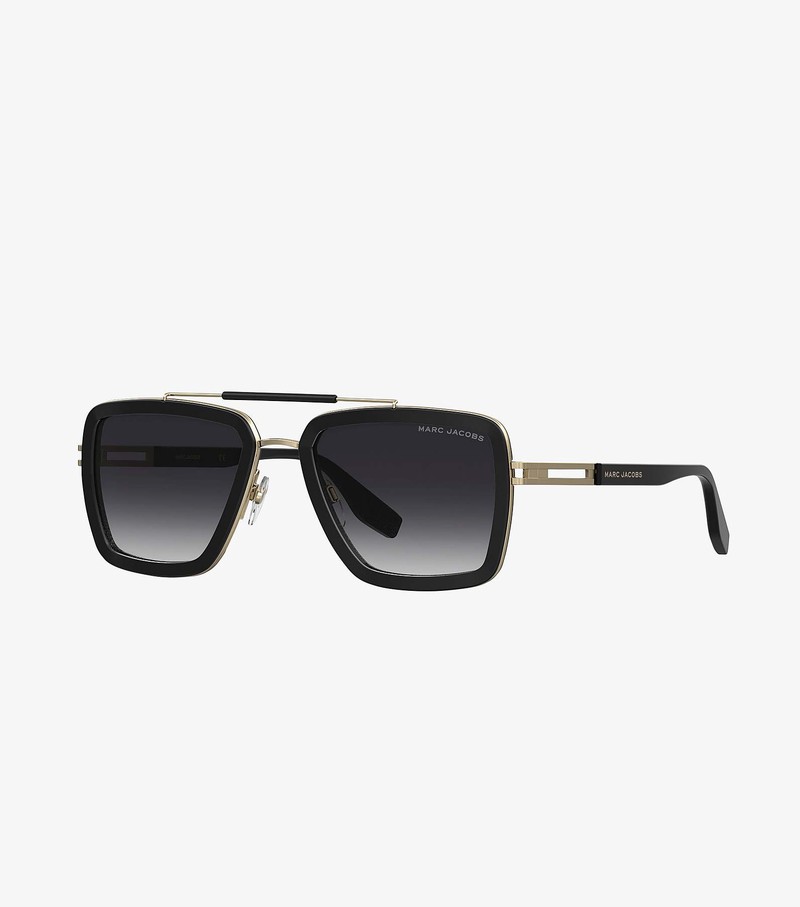 Okulary Słoneczne Damskie Marc Jacobs Icon Square Pilot Czarne | 82JDCMQVG