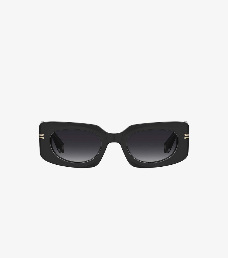 Okulary Słoneczne Damskie Marc Jacobs Icon Rectangular Czarne | 93NJQFREC