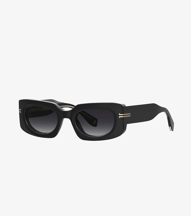 Okulary Słoneczne Damskie Marc Jacobs Icon Rectangular Czarne | 93NJQFREC